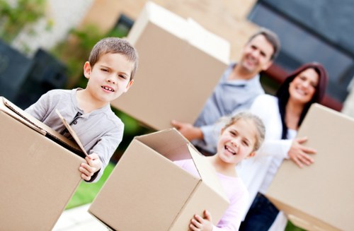 Mover wearing protective equipment during relocation work