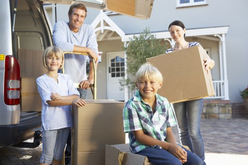 Boxes and personal items prepared for storage or relocation in Brent