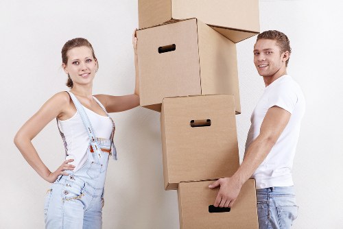 Packing and preparing items for a moving truck in Brent